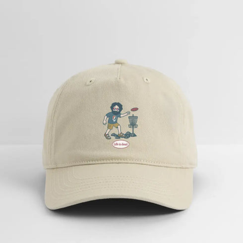 Life is dead. Disc Golfin' Jerry Grateful Dead Stealie Dad Hat - khaki